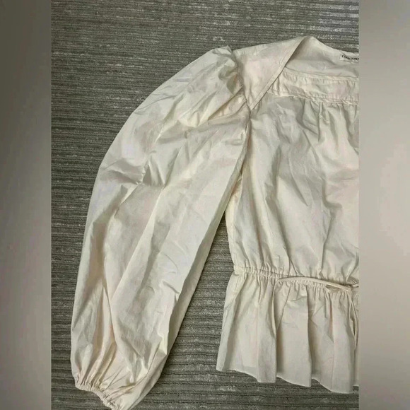 ULLA JOHNSON Mireya Blouse Cotton Puff sleeve cottage Ballet long sleeve peplum - Picture 5 of 8